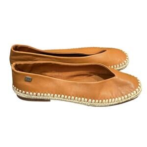 Musse & Cloud Tan Leather Tambor Slip-On Espadrille - size 38 (US 8)